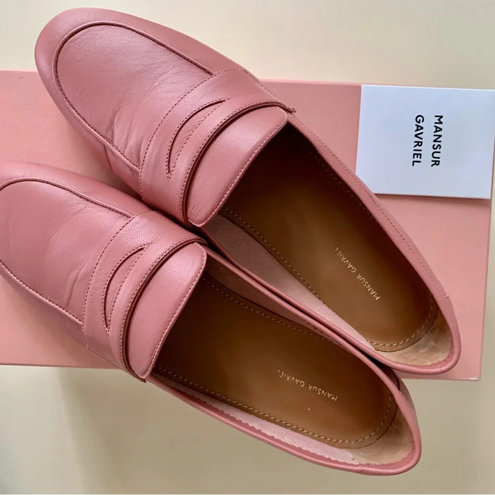 Mansur Gavriel Blush  Lamb Classic Loafers, size 38/US 7.5 - Picture 9 of 9